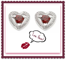 ruby heart earrings