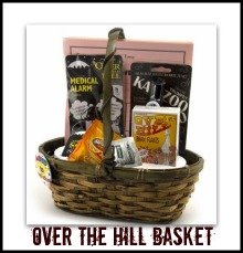 funny over the hill gift basket